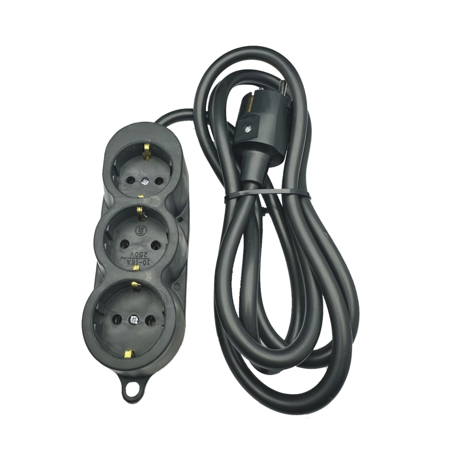 Prelungitor cauciuc 3 prize 10M-Negru (3*2,5)